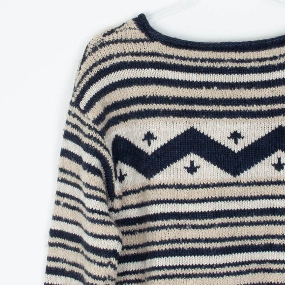 Lauren Ralph Lauren Chevron Striped Wool‎ Blend Sweater Size XL Fair Isle Nordic - Picture 6 of 6
